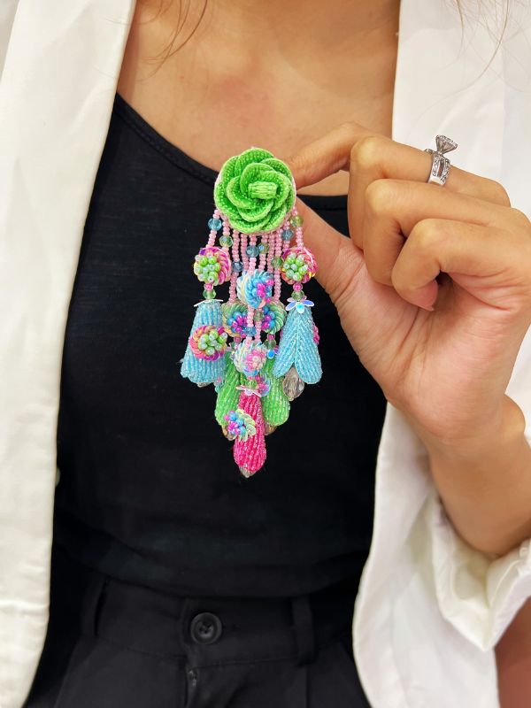 Flower Embroidery Earrings