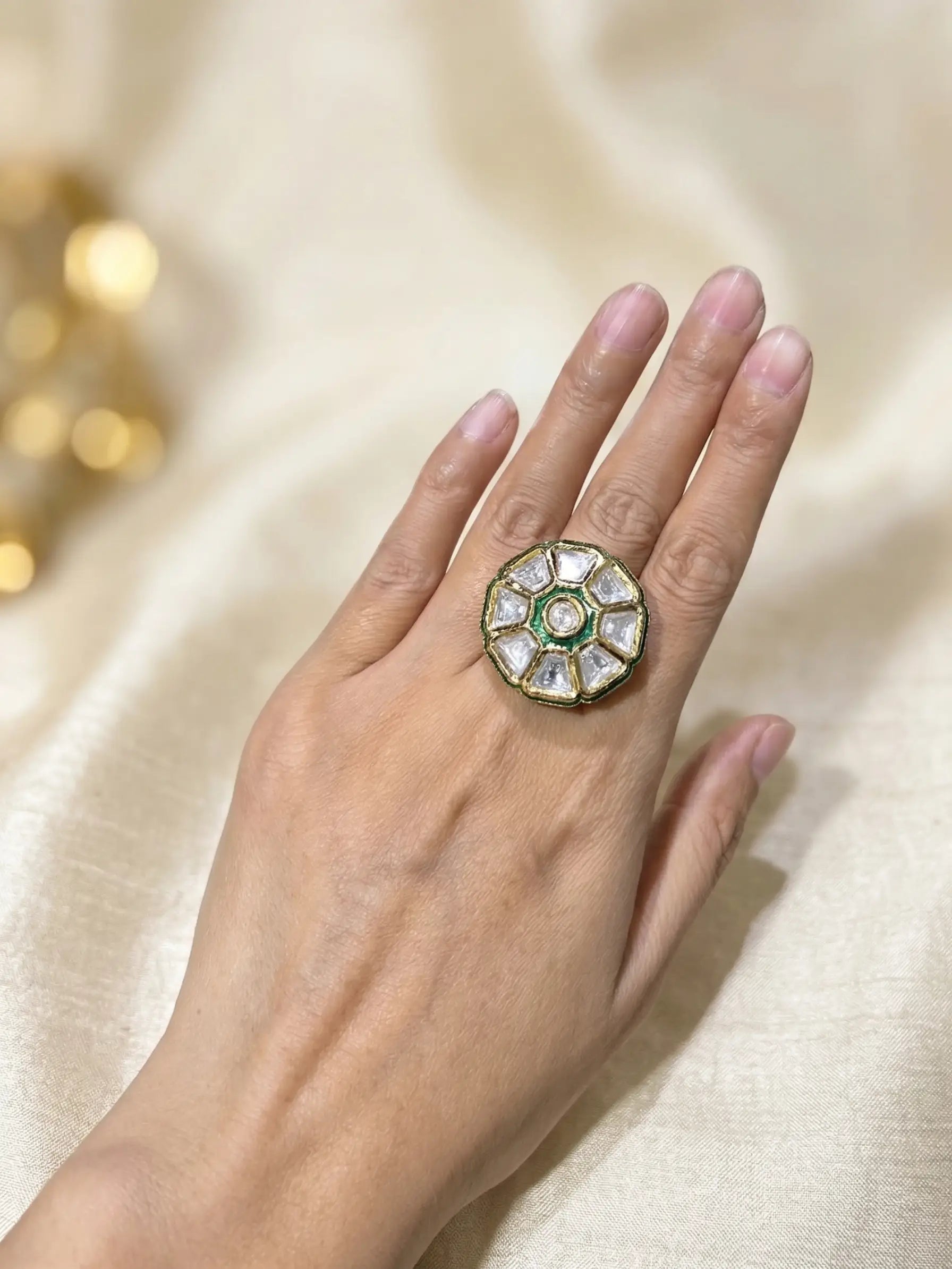 Functional shot showing adjustable rings for women to fit any finger size perfectly