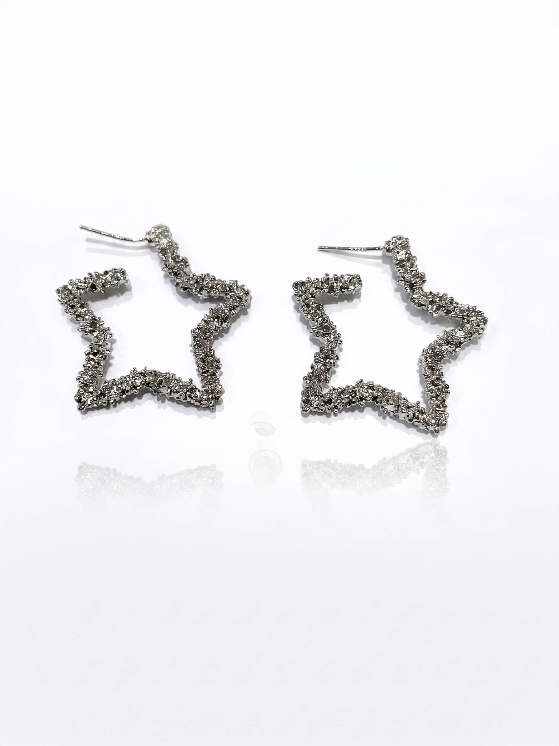 Star-shaped earrings on a white background