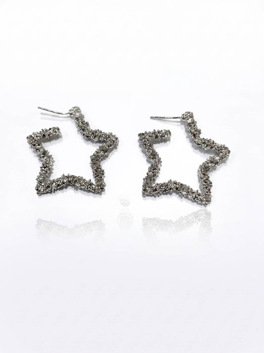 Star-shaped earrings on a white background