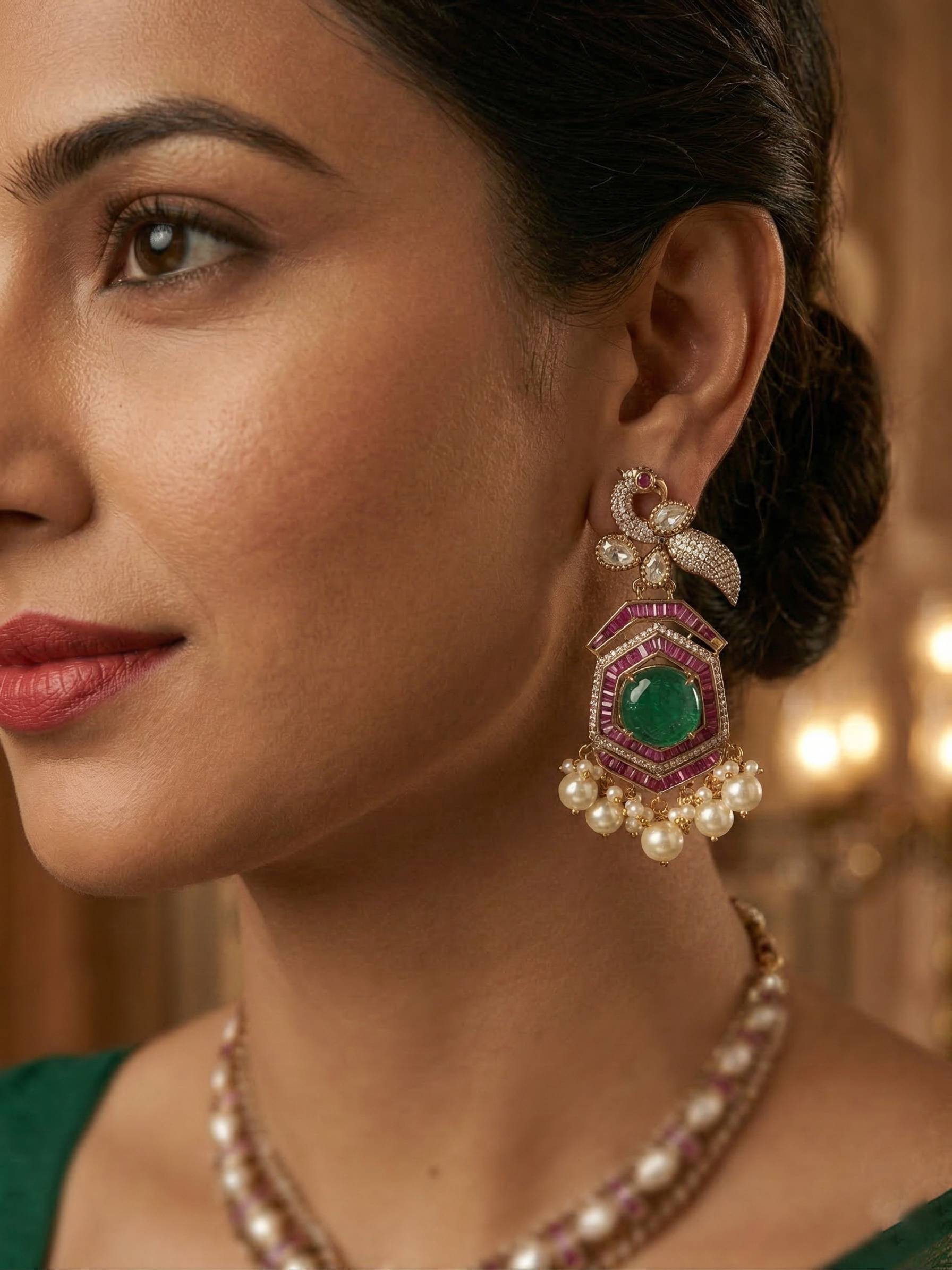 necklace earrings kundan jewellery set