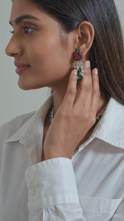 Cz Ruby Ruhani Necklace