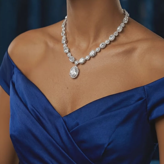 Stylish CZ Necklace Set with Earrings for Ethnic and Western Outfits.