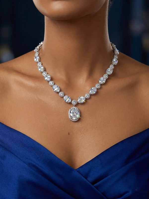 Cz Amira Pendent Style Necklace Set